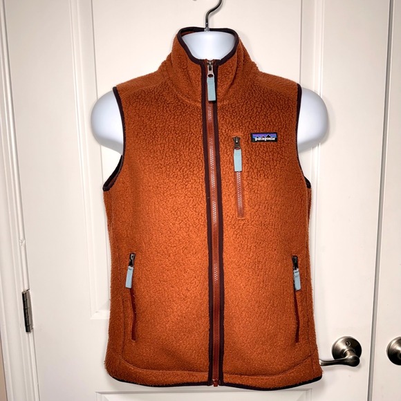 Patagonia Other - Patagonia Retro Pile Fleece Vest Rust Orange Full Zip Outdoor Layer Small